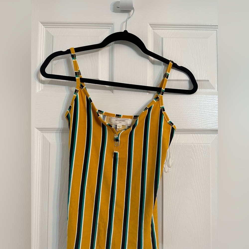 Juniors Striped No Comment Small Tank Top